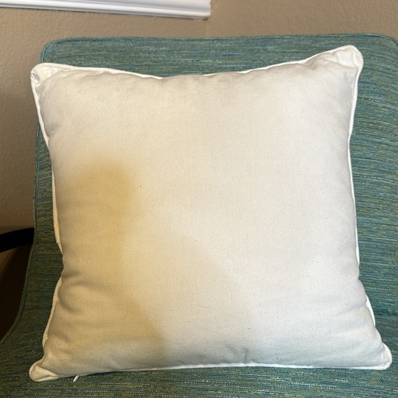Decorative accent pillow colors blue tan white and gold - Picture 5 of 5